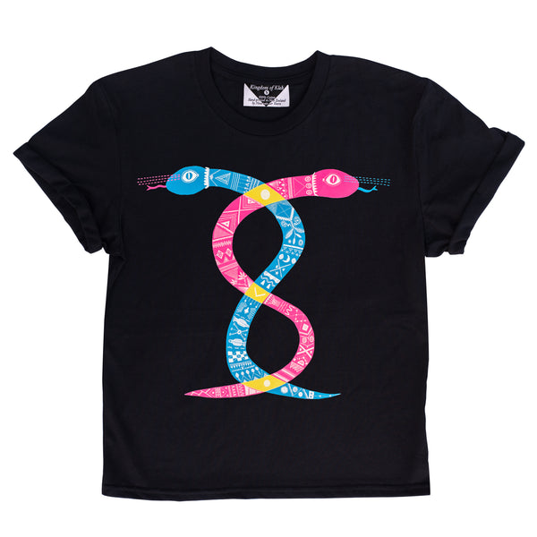 The Infinity Snakes of Time Women's Monarch Tee, Limited Edition Fluro